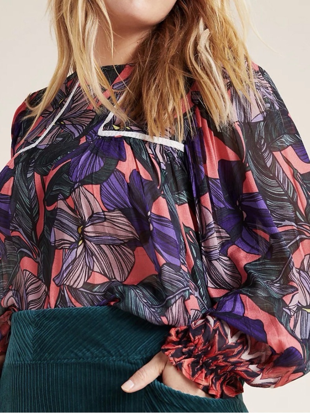 Bl-nk Shira Peasant Blouse Women's 2X